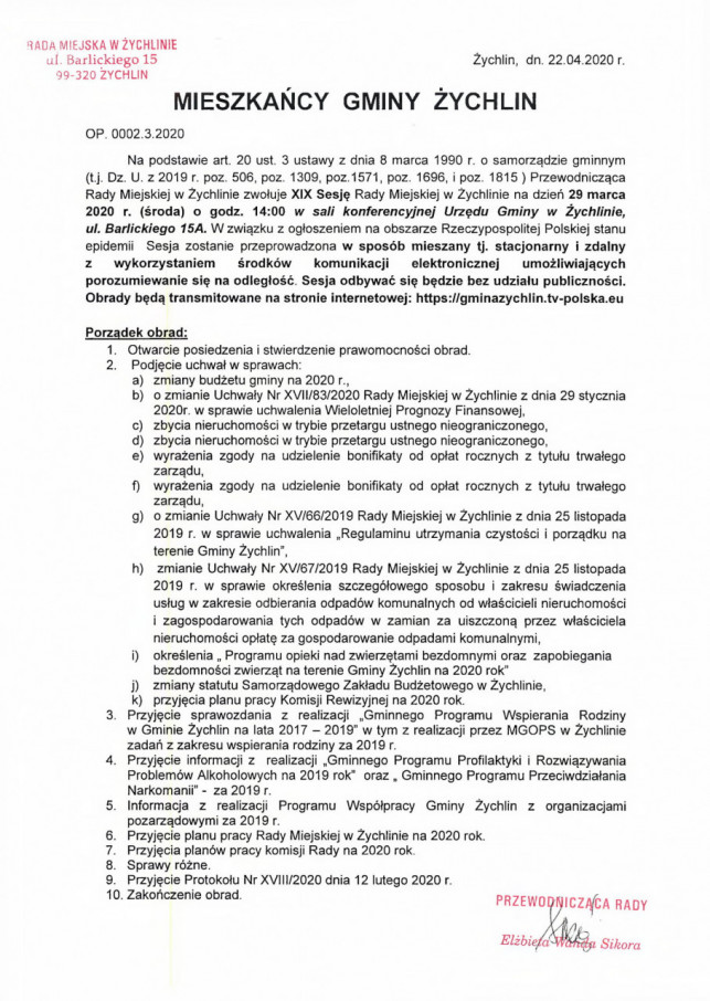 Takich obrad jeszcze nie było. Radni z Żychlina będą dyskutować przez internet - Zdjęcie główne