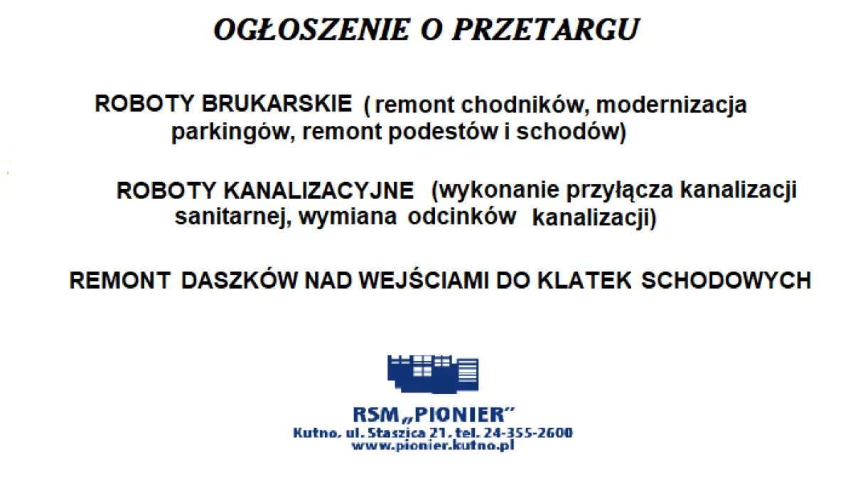 Ogłoszenie PIONIER - Zdjęcie główne