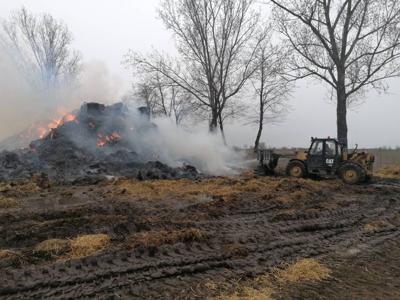 Akcja strażaków z powiatu kutnowskiego trwała 36 godzin. Do pożaru doszło w gm. Krośniewice