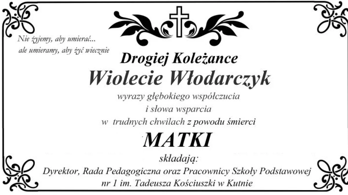 Kondolencje - Zdjęcie główne