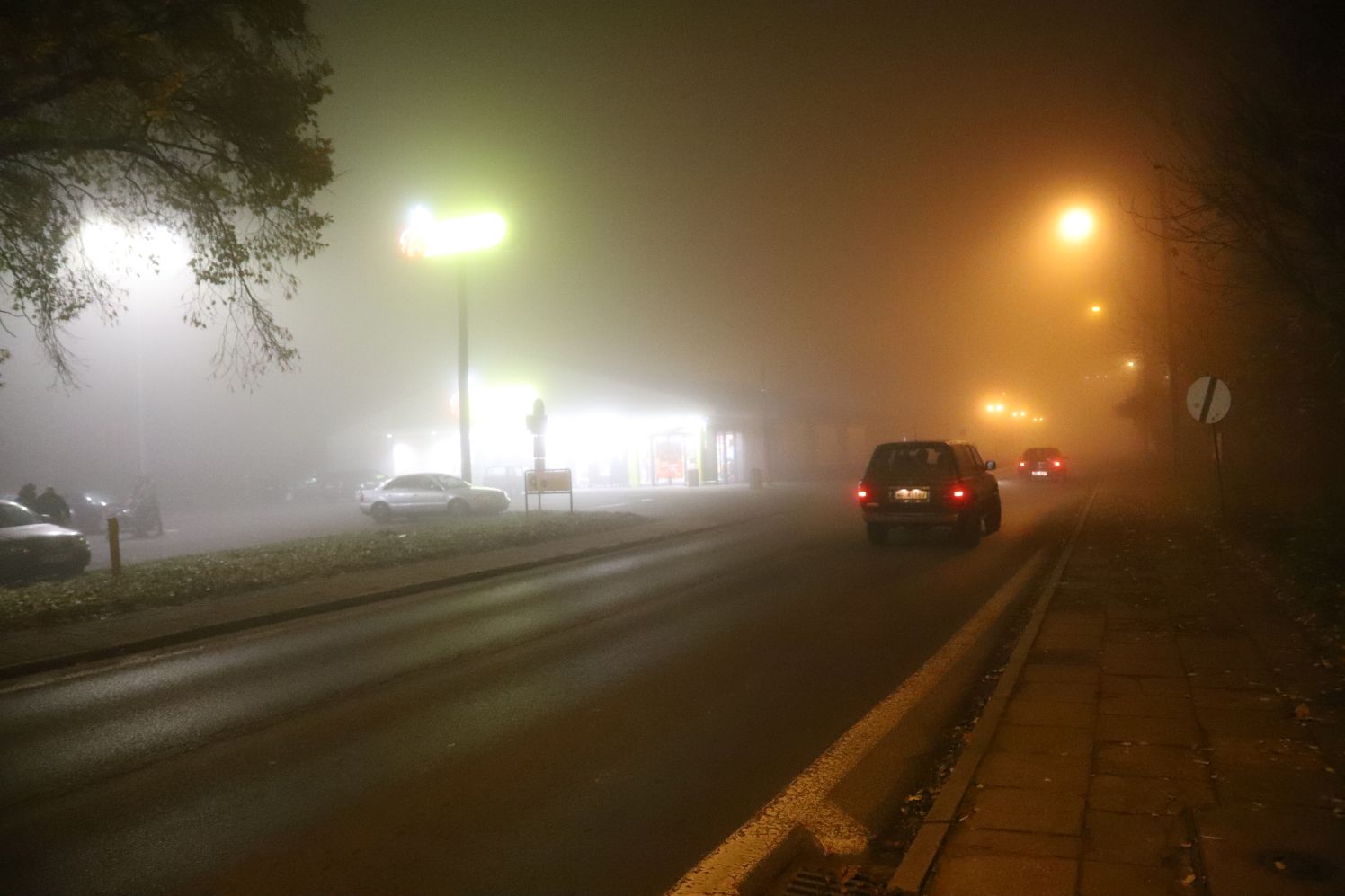 Gęsta mgła nad powiatem kutnowskim, kierowcy powinni zachować szczególną ostrożność