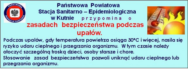 Zasady bezpieczeństwa podczas upałów - Zdjęcie główne