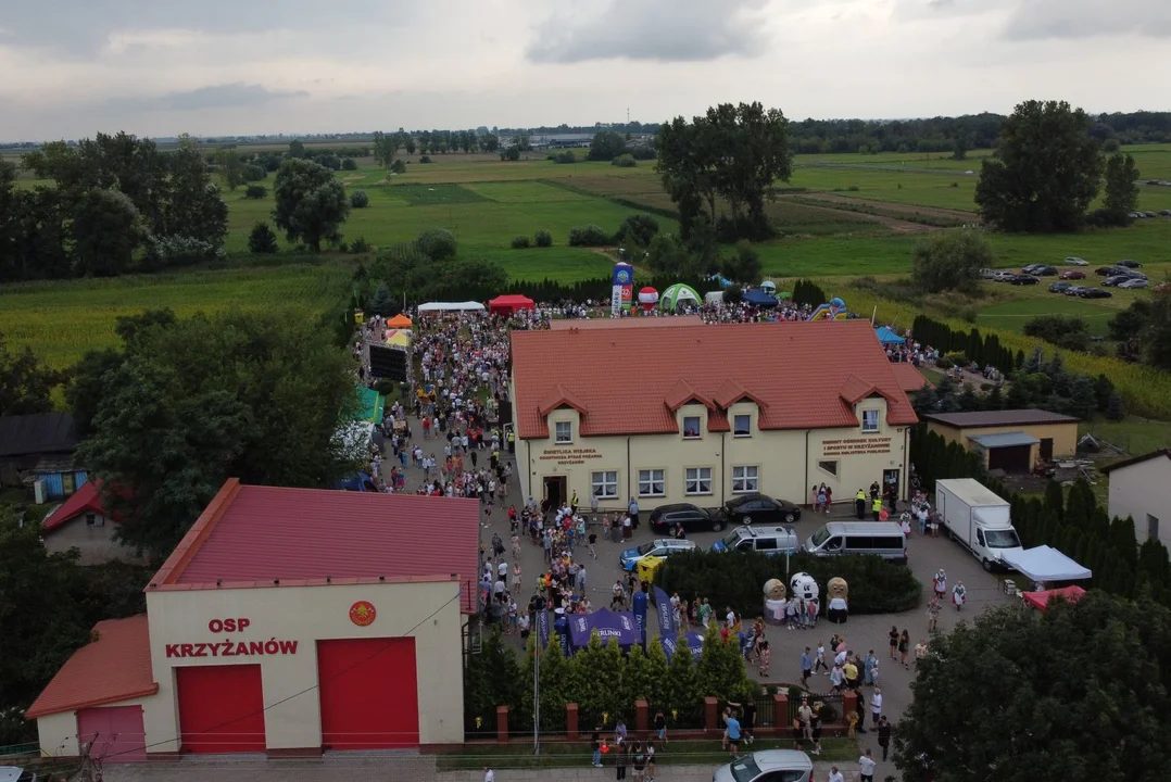 Dożynki w Krzyżanowie z lotu ptaka