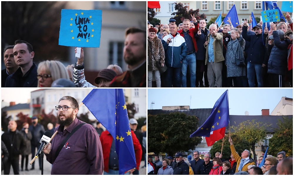 Protest „#Zostaję w Unii” w sercu Kutna. Kilkadziesiąt osób na Placu Piłsudskiego [ZDJĘCIA] - Zdjęcie główne