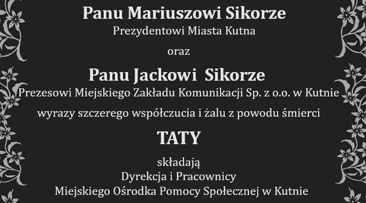 Kondolencje - Zdjęcie główne