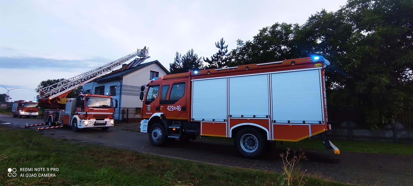 Połamane drzewa, zerwane dachy i liczne interwencje straży. Przez powiat kutnowski przeszła nawałnica