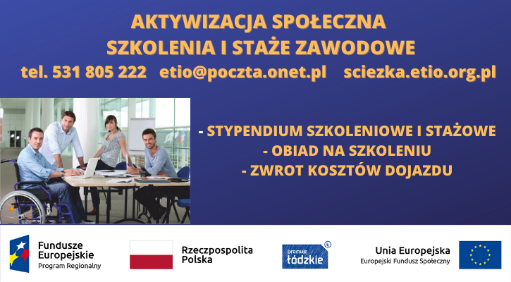 Aktywizacja społeczna - szkolenia i staże zawodowe. - Zdjęcie główne