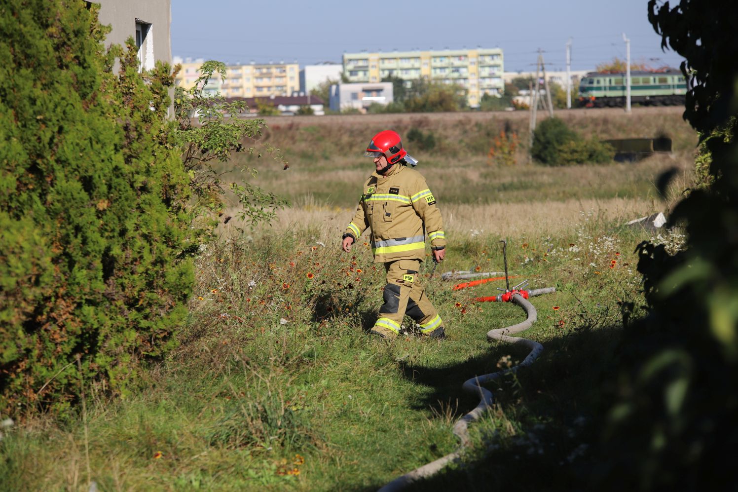 Pożar na Łąkoszynie. Na miejscu kilka zastępów straży pożarnej