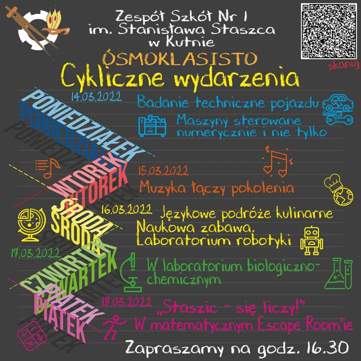 Zespół Szkół Nr 1 im. St. Staszica w Kutnie szykuje cykl wydarzeń skierowanych do ósmoklasistów i ich rodziców