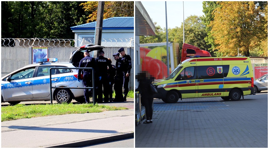 Policja i pogotowie obok jednej z kutnowskich Biedronek. Co się stało? [ZDJĘCIA] - Zdjęcie główne