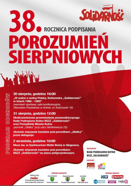 38. rocznica podpisania Porozumień Sierpniowych: uroczystości  - Zdjęcie główne