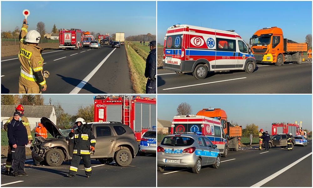 Groźny wypadek pod Kutnem. Samochód osobowy wjechał w ciężarówkę [ZDJĘCIA] - Zdjęcie główne