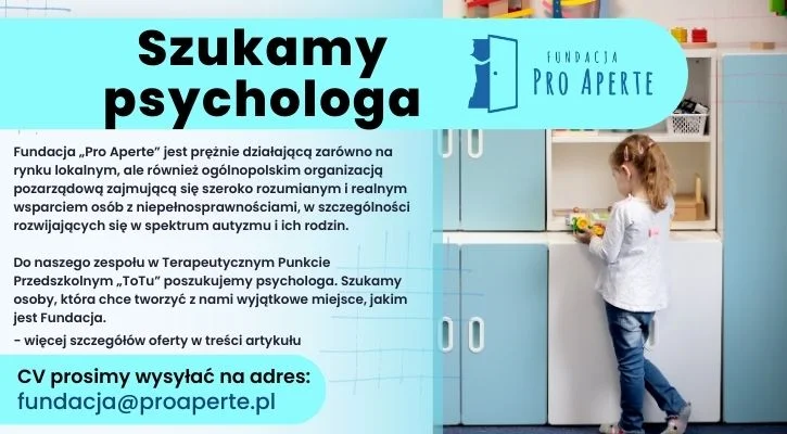 PRACA - PSYCHOLOG - Zdjęcie główne