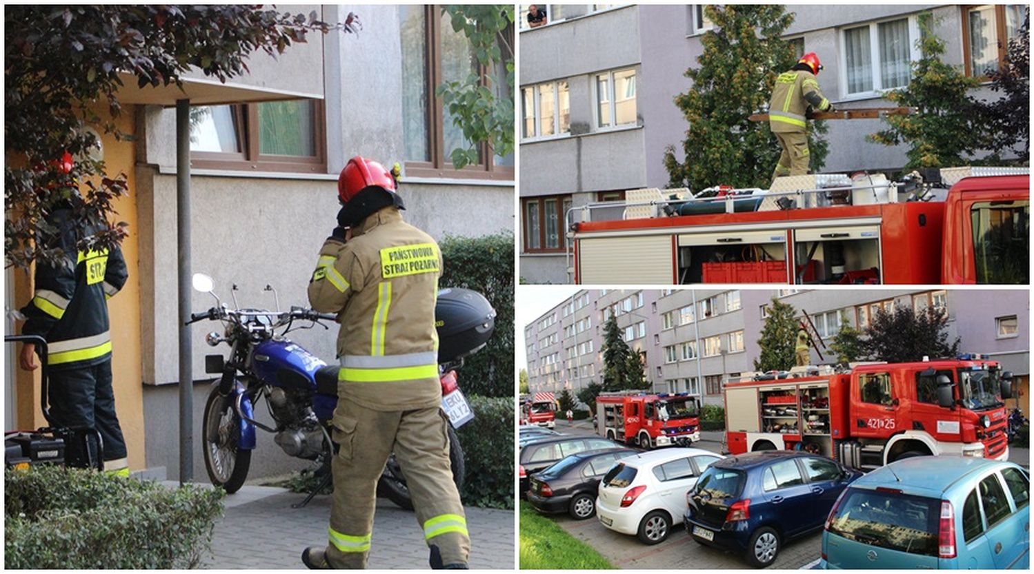 Akcja straży na kutnowskim osiedlu. Zgłoszenie o pożarze w bloku [ZDJĘCIA] - Zdjęcie główne