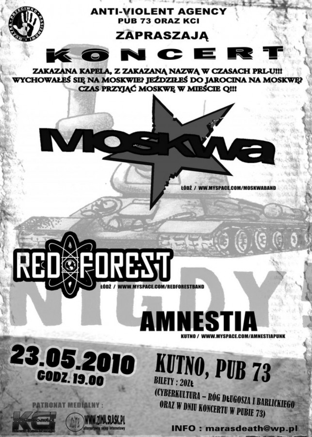 Koncert: Moskwa, Red Forest, Amnestia - Zdjęcie główne