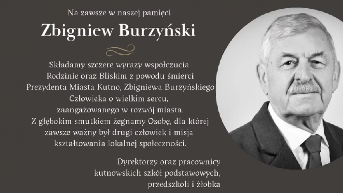Kondolencje Dyrektorzy i pracownicy Szkół, Przedszkoli i Żłobka Miasta Kutno - Zdjęcie główne