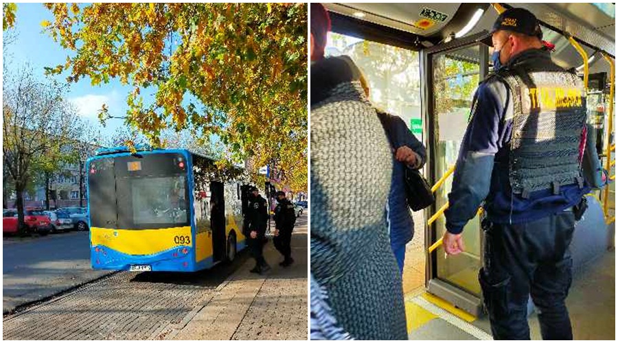 Strażnicy miejscy w autobusach. Przypominają pasażerom o maseczkach [ZDJĘCIA] - Zdjęcie główne