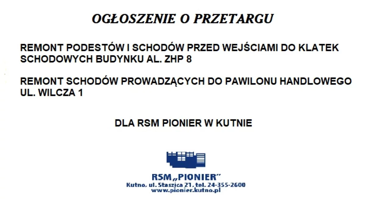 Ogłoszenie PIONIER - Zdjęcie główne