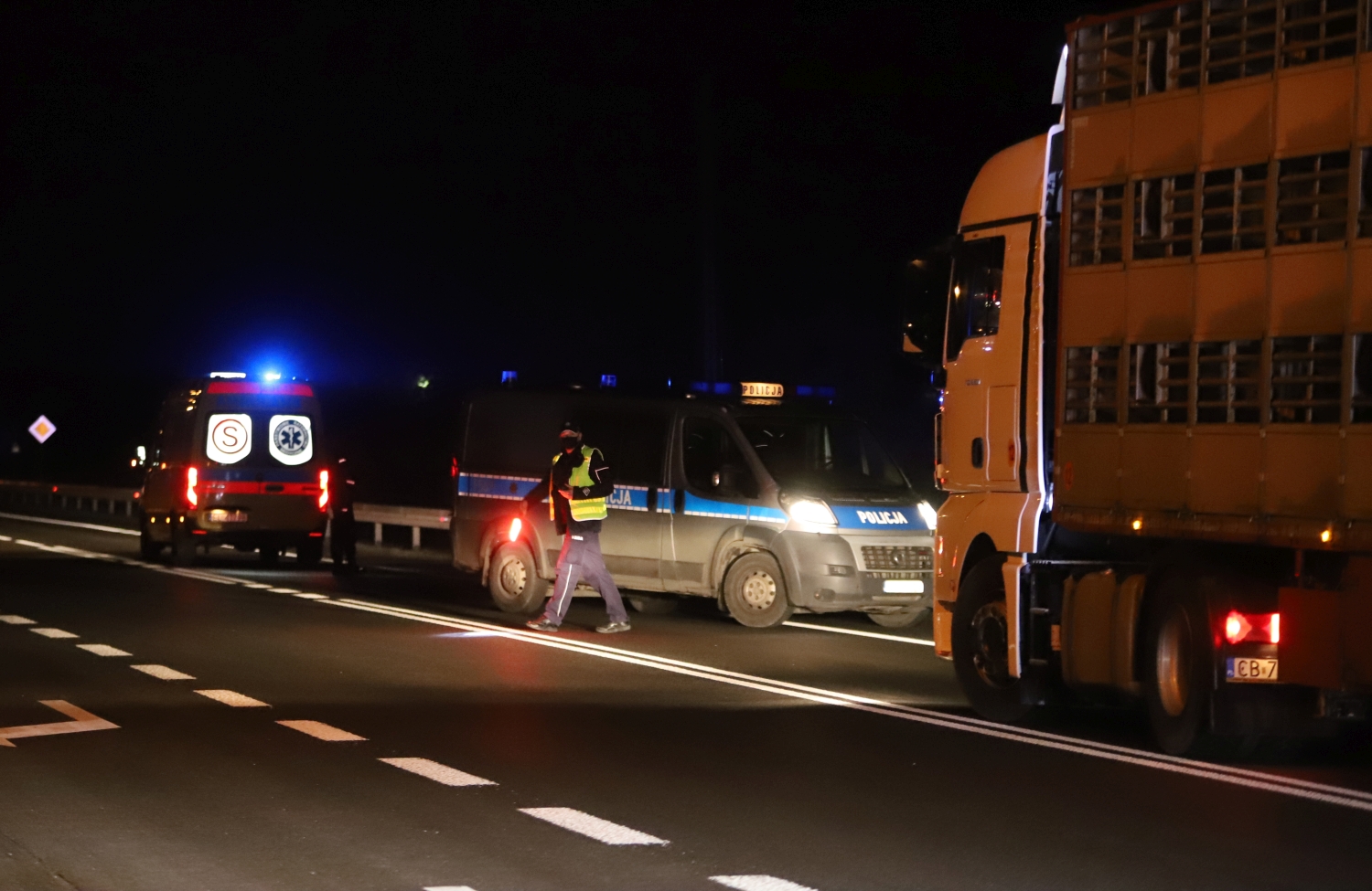 [ZDJĘCIA] Śmierć pod Kutnem. Pieszy potrącony przez ciężarówkę - Zdjęcie główne