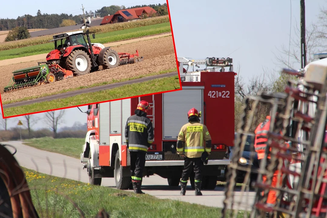 Poważny wypadek pod Kutnem. Siewnik wciągnął kobiecie rękę - Zdjęcie główne