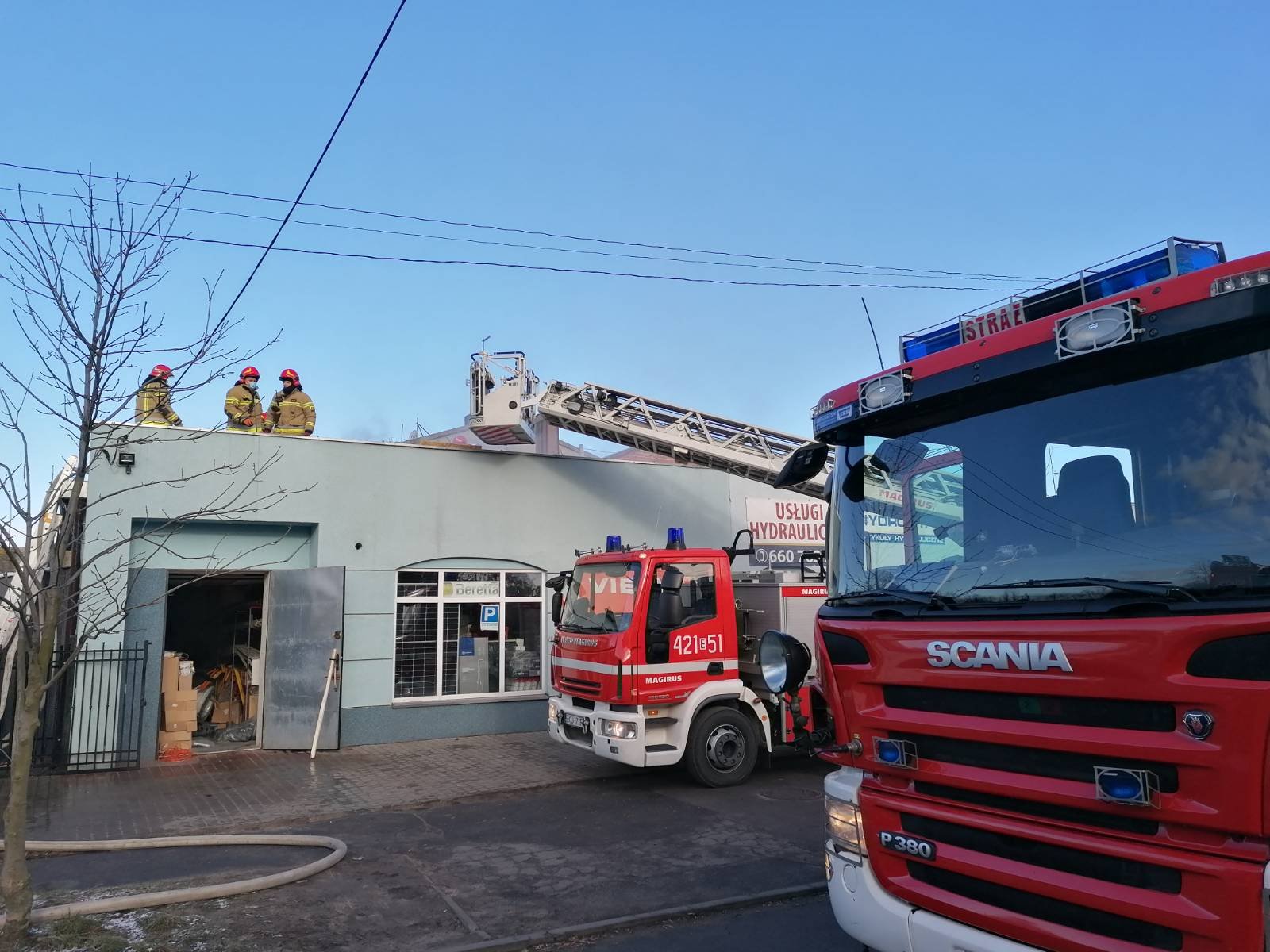 Pożar pojawił się w jednym z budynków w centrum Kutna