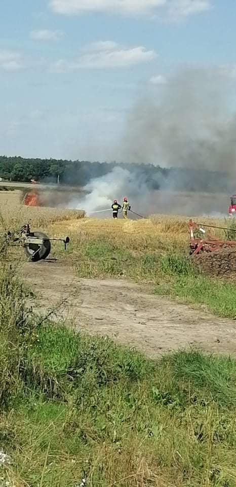 Duży pożar w okolicach Kutna. Na miejscu kilka zastępów straży pożarnej