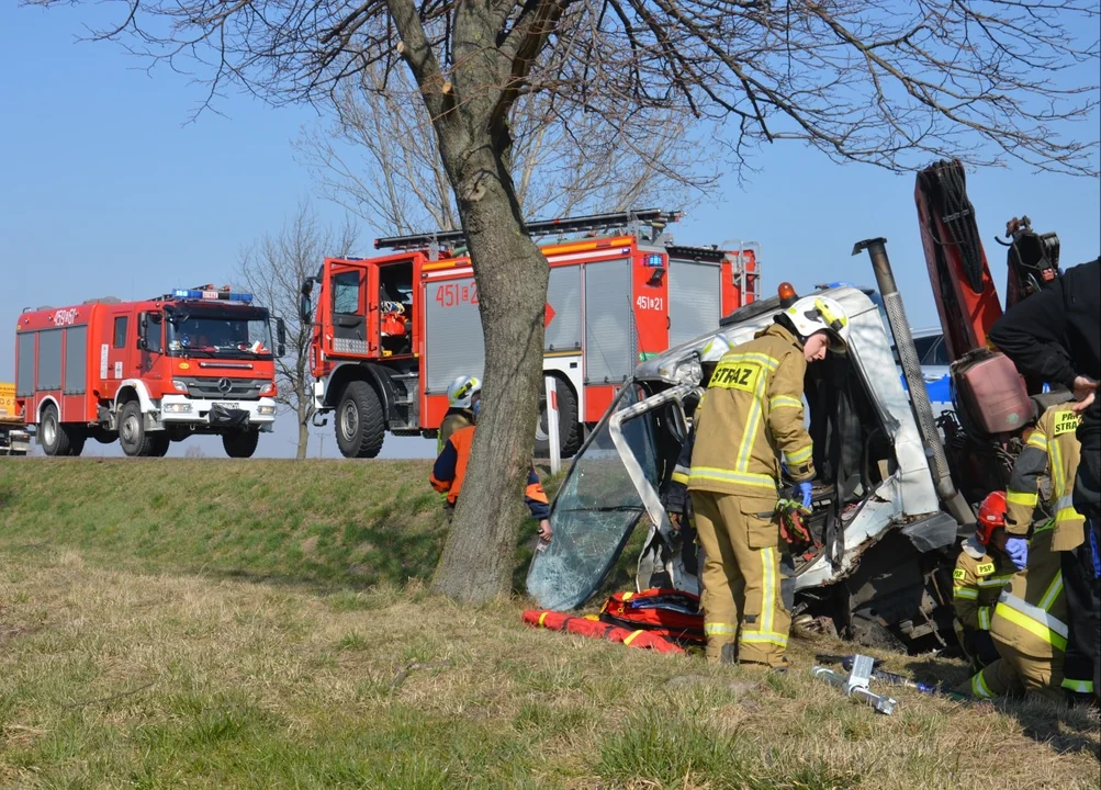 Na drodze krajowej między Kutnem a Łowiczem doszło do wypadku z udziałem dwóch ciężarówek 