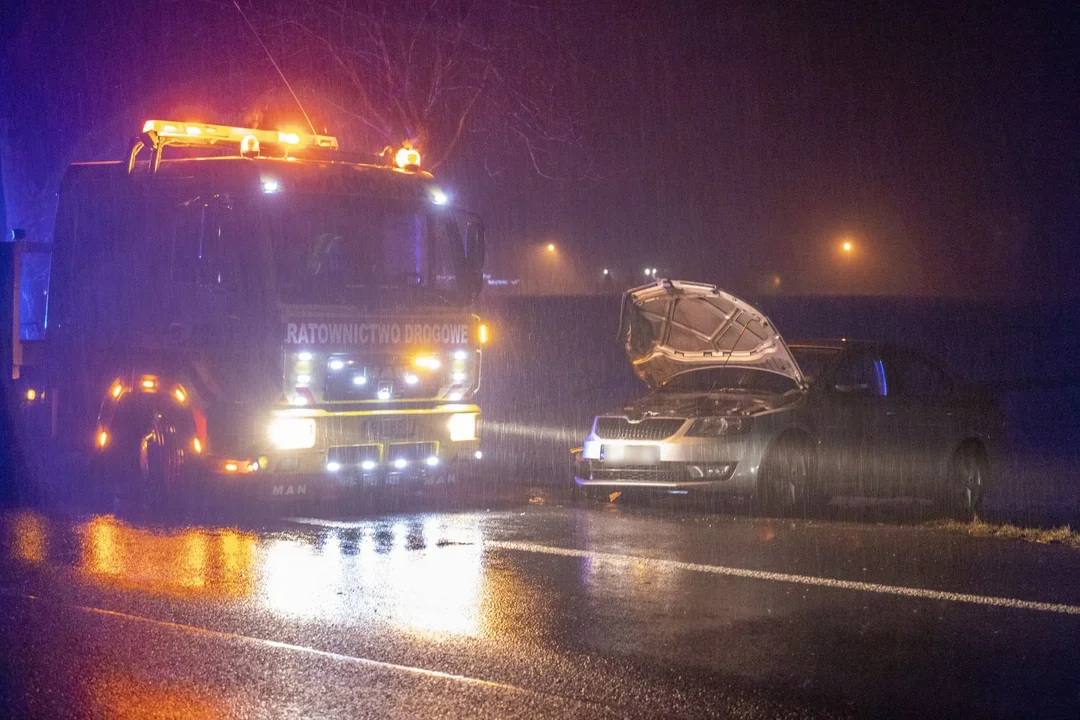 Wypadek na DK 92 w Skłótach