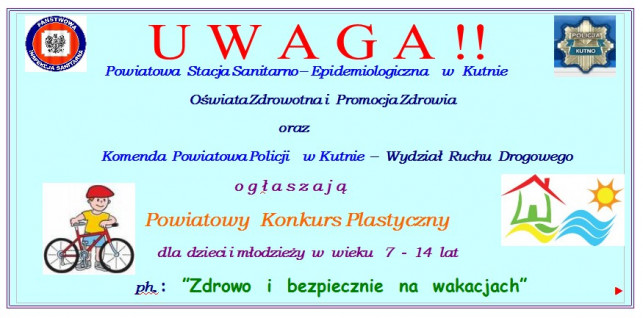 Bezpieczne wakacje - konkurs plastyczny - Zdjęcie główne