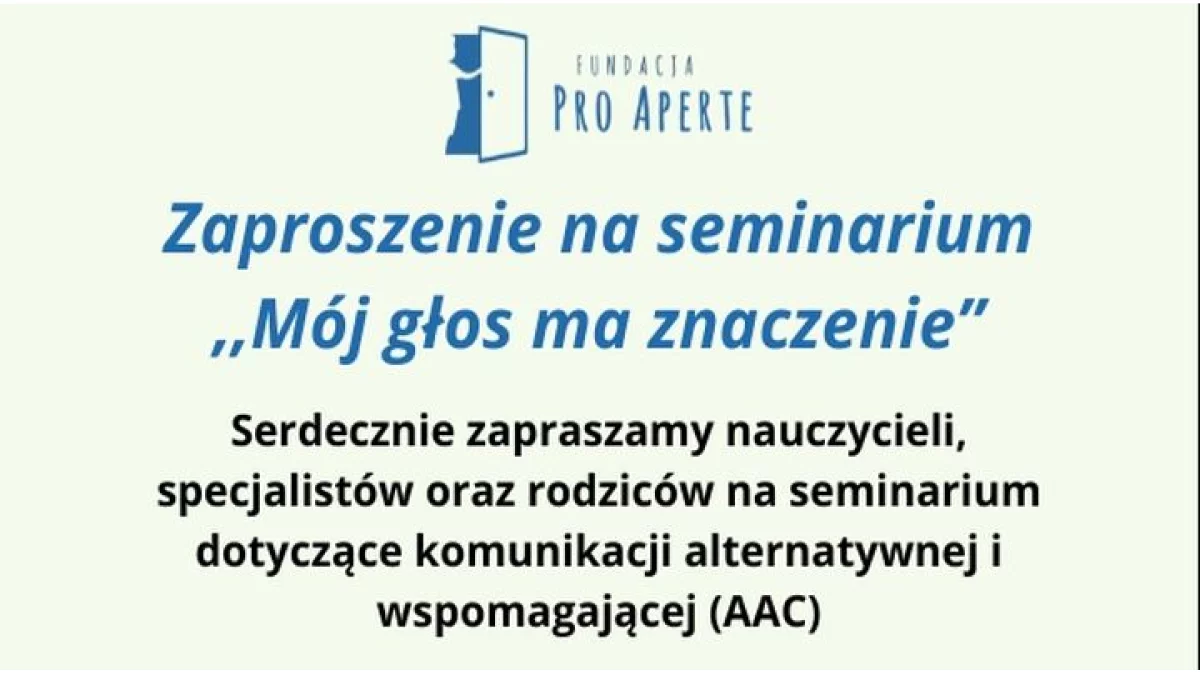 Zaproszenie na seminarium " Mój głos ma znaczenie"