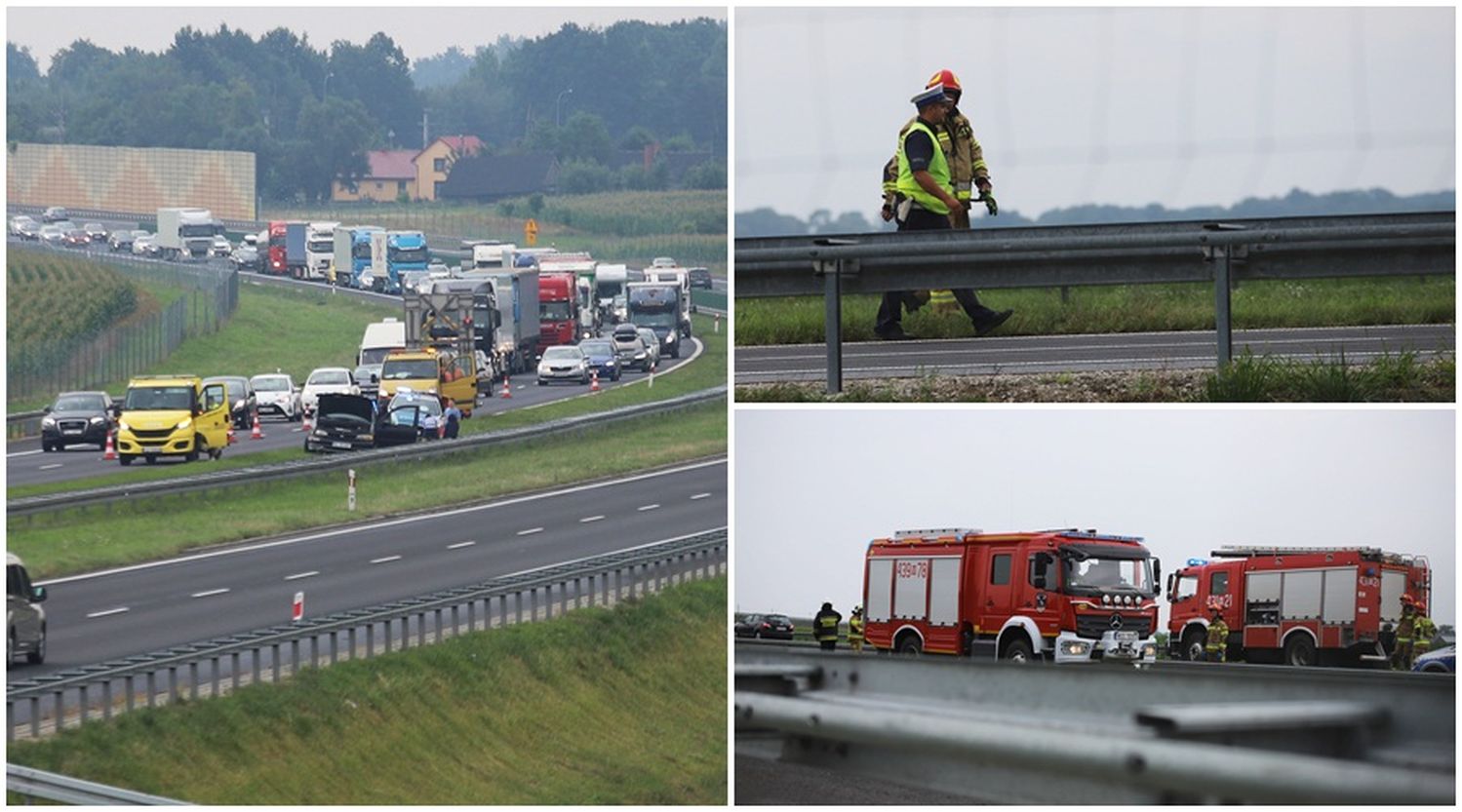 Autostrada A1: kolejny wypadek pod Kutnem, co najmniej jedna osoba poszkodowana [ZDJĘCIA] - Zdjęcie główne