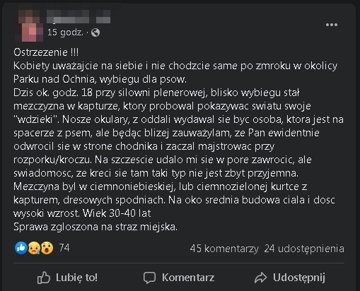 Zdaniem mieszkanki w kutnowskim parku jeden z mężczyzn próbował się obnażać. Na miejsce wysłano straż miejską