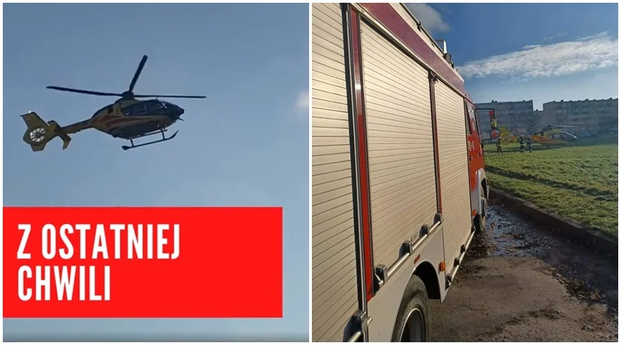 Pilot wylądował między blokami. Co się stało? [ZDJĘCIA/WIDEO] - Zdjęcie główne