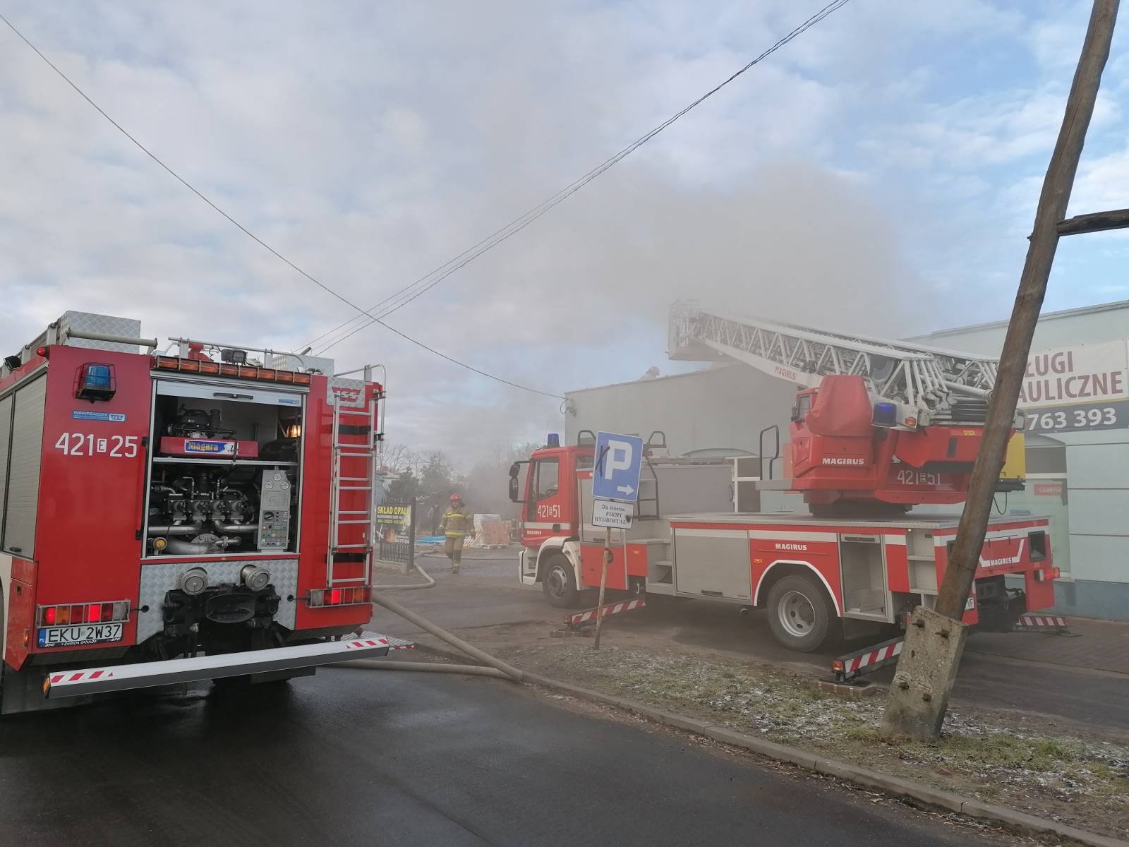 Pożar pojawił się w jednym z budynków w centrum Kutna