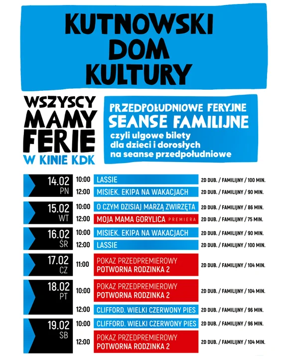 Ferie w kinie KDK. Specjalne oferty dla dzieci i rodziców! 