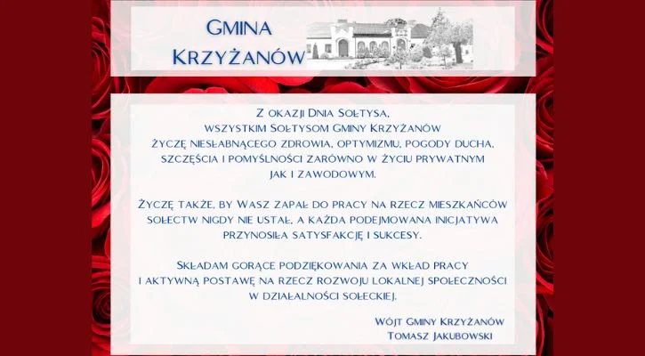 Życzenia z okazji Dnia Sołtysa - Zdjęcie główne