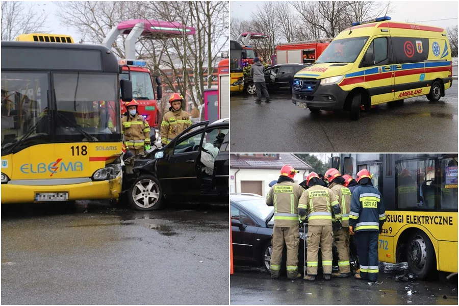 Niebezpiecznie w Kutnie. Osobówka zderzyła się z autobusem miejskim [ZDJĘCIA] - Zdjęcie główne