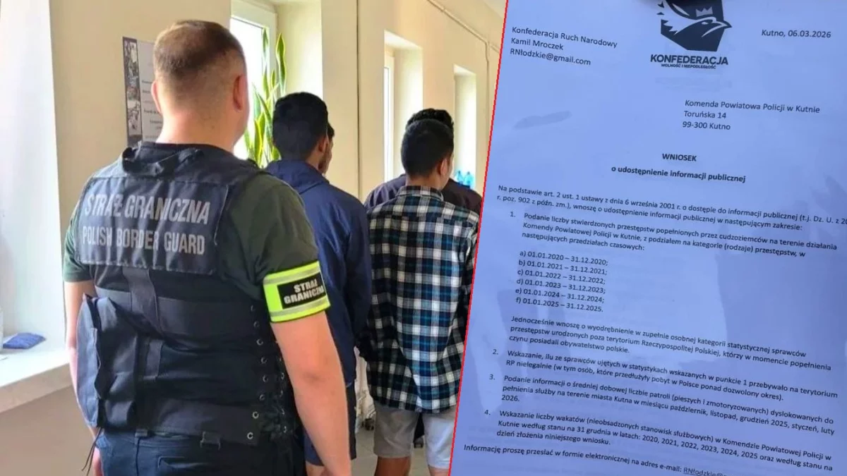 Tyle przestępstw popełniają obcokrajowcy. Są dane Kutna, ostra reakcja Konfederacji