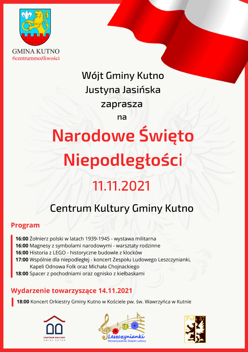 Święto Niepodległości 2021: przegląd wydarzeń w Kutnie i okolicach 