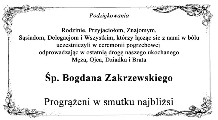 Podziękowania - Zdjęcie główne