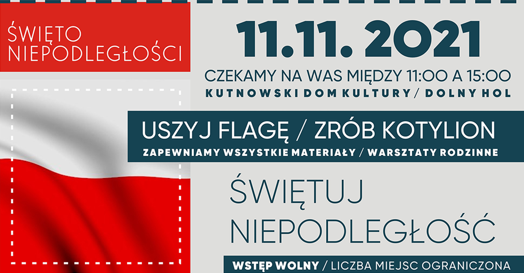 Uszyj flagę, zrób kotylion, świętuj niepodległość! KDK zaprasza do wzięcia udziału w akcji  - Zdjęcie główne