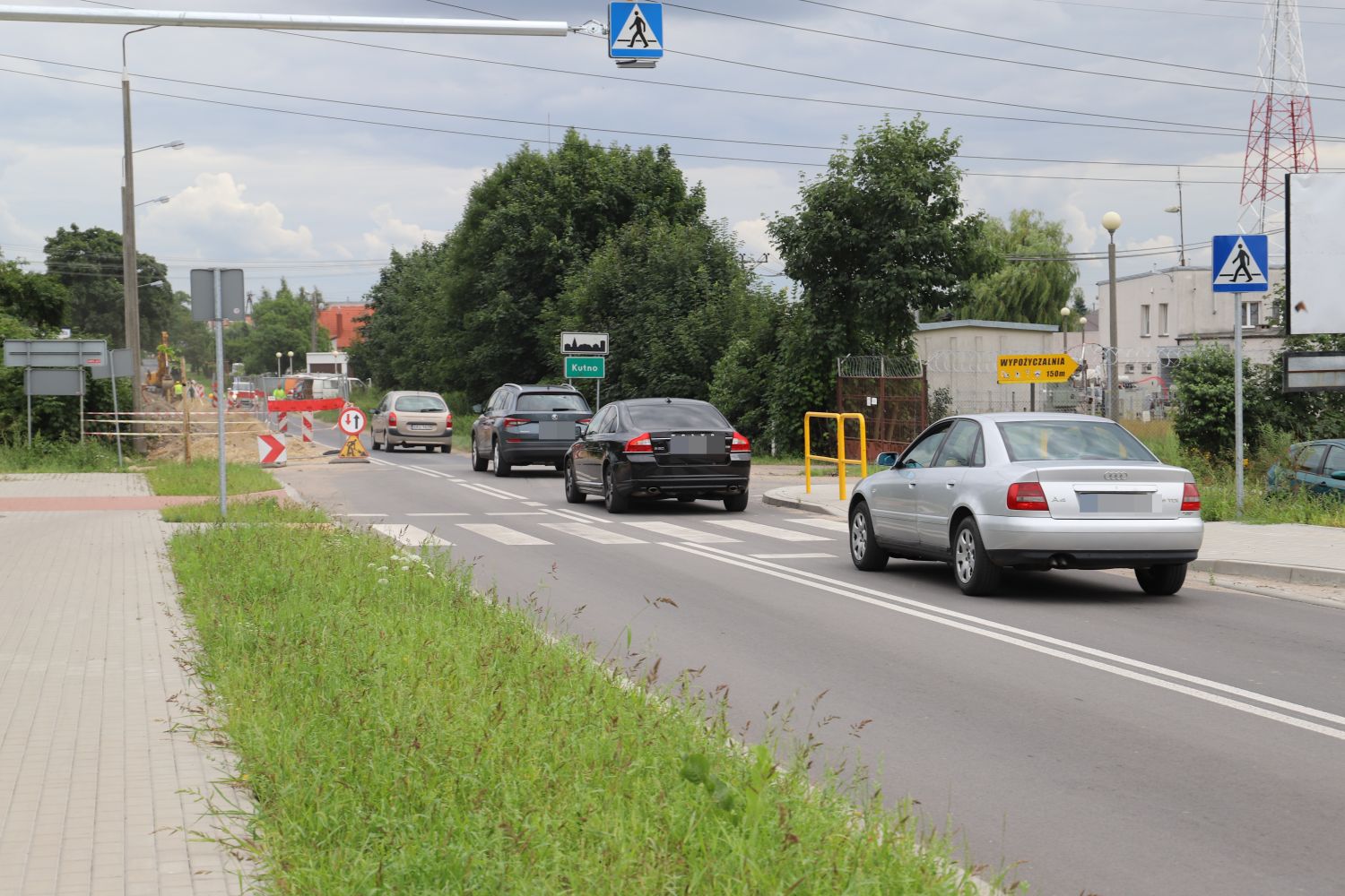 W Kutnie powoli rusza inwestycja na ul. Skłodowskiej (zdjęcie wykonano 22.07.2021)