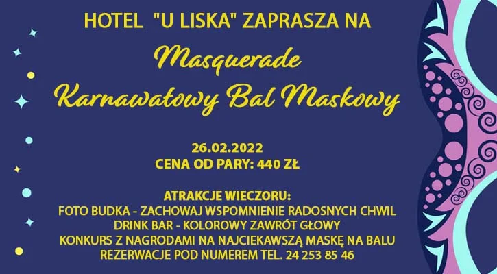 Karnawałowy Bal Maskowy U Liska! - Zdjęcie główne