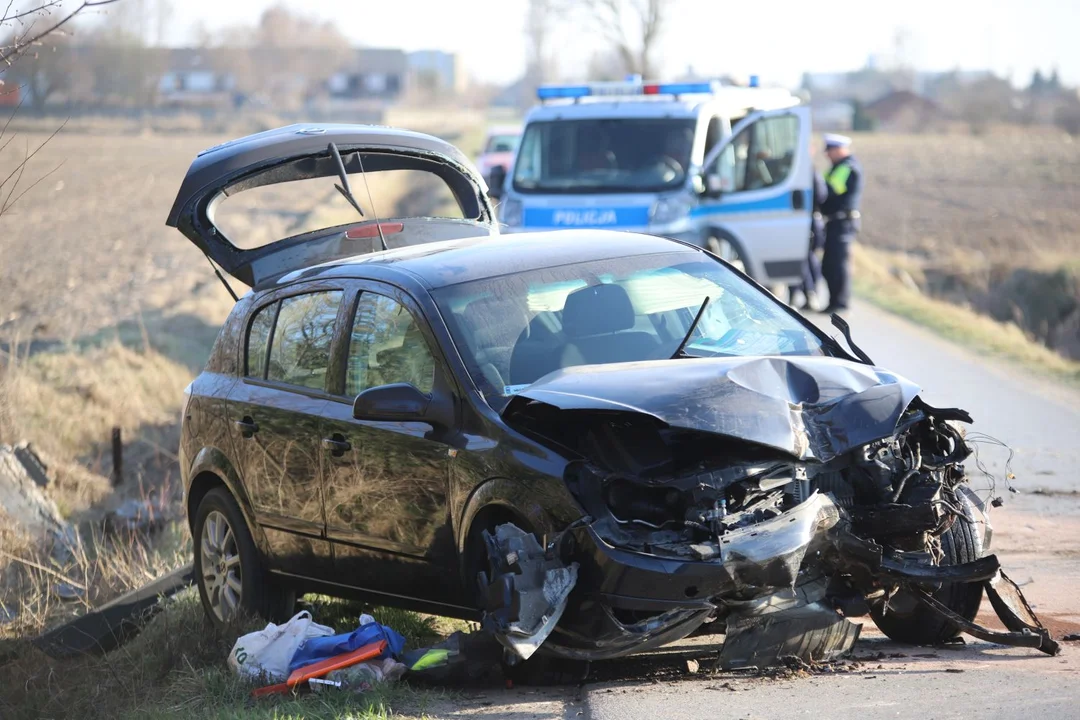 Auto wypadło z drogi, są utrudnienia w ruchu. Na miejscu policja [ZDJĘCIA] - Zdjęcie główne