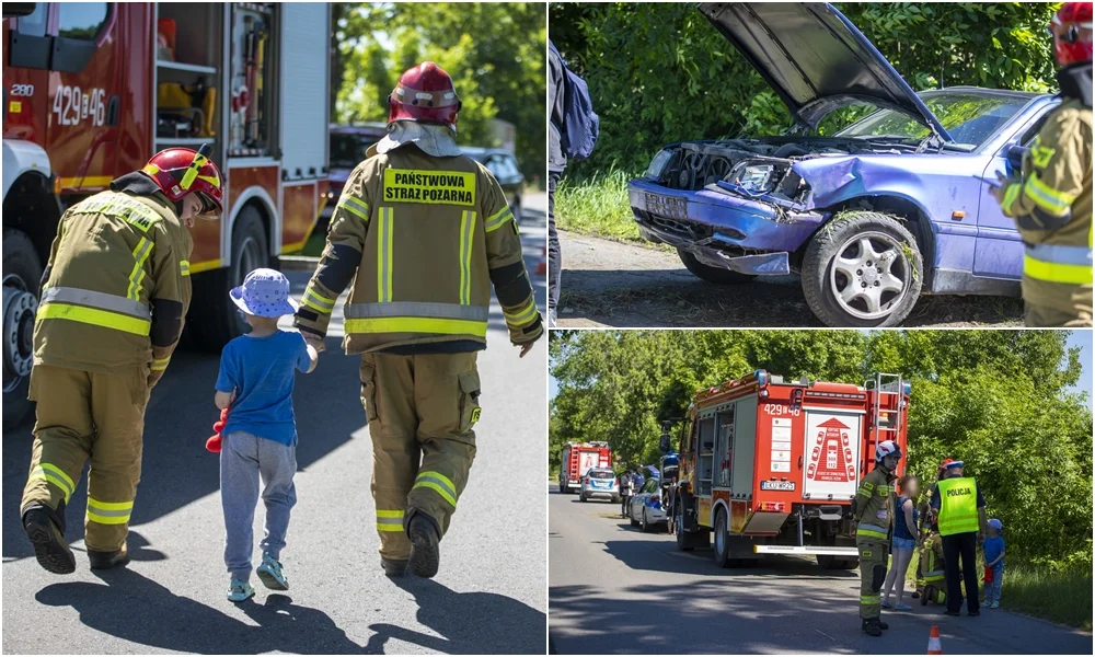 Groźne zdarzenie pod Kutnem. Auto w rowie, na miejscu służby [ZDJĘCIA] - Zdjęcie główne