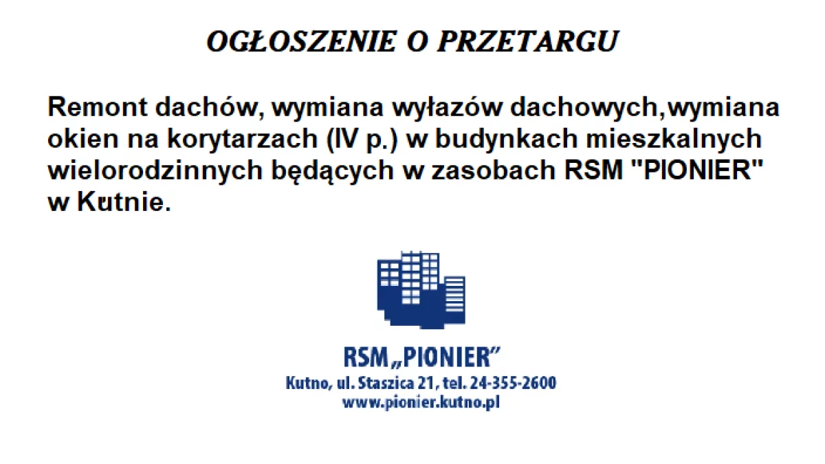 Ogłoszenie PIONIER - Zdjęcie główne