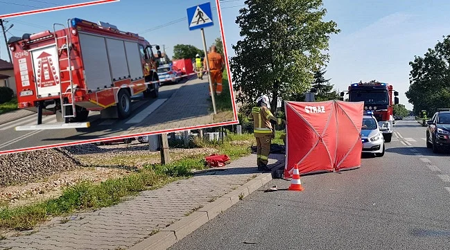 Tragiczny wypadek pod Kutnem, nie żyje 45-latek. "Pieszy wtargnął na jezdnię przed nadjeżdżający pojazd" [ZDJĘCIA] - Zdjęcie główne