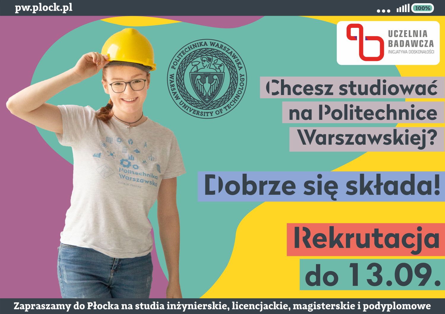 Ostatni dzwonek dla chcących studiować na Politechnice Warszawskiej w Płocku - Zdjęcie główne