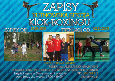 Zapisy do sekcji kick-boxingu - Zdjęcie główne