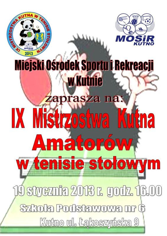 IX Mistrzostwa Kutna w tenisie stołowym - Zdjęcie główne